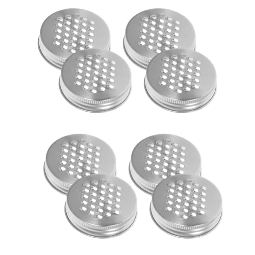 Flaroey 8 Piezas 70MM Jar Tapa de Rallador de Metal Rallador Tapa Trituradora para Jar Tarros de Acero Inoxidable Anchos con Tapas