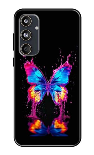 Image of Metal TPU Printed Back Cover for Samsung Galaxy M55 5G (Butterfly -J1) 360 Degree Protection | Camera Protection -25092024(AR)