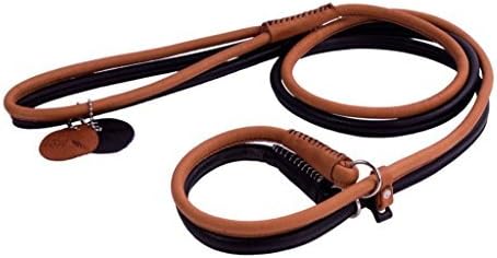 CollarDirect Rolled Leather Slip Lead 6FT Heavy Duty Rope Dog Leash 4ft Soft Padded Pet Leashes Small Medium Large Puppy Training…