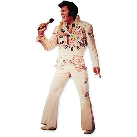 Midsouth Products Elvis Presley Swinging Legs Clock - Iconic White Jumpsuit Design - 15" Tall Licensed Collectible for Elvis Fans Cover