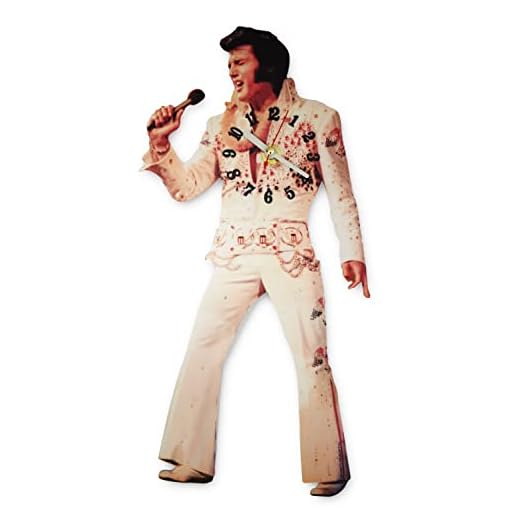 Elvis Presley Swinging Legs Clock - Iconic White Jumpsuit Design - 15" Tall Licensed Collectible for Elvis Fans