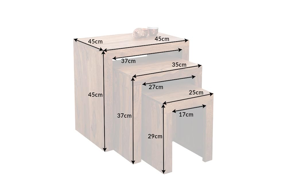 Table d'appoint en bois massif MAKASSAR 70cm finition pierre de Sheesh Table d'appoint en bois massif MAKASSAR 70cm finition pierre de Sheesh