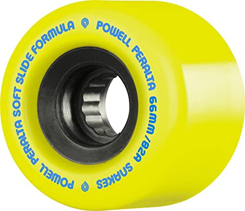 Roues Skateboard Powell Peralta Snakes 66mm 82A Jaunes pour Slide et Freeride