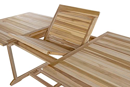 Gartentisch aus Teakholz, Ausziehtisch 150-200 cm für Garten und Terrasse