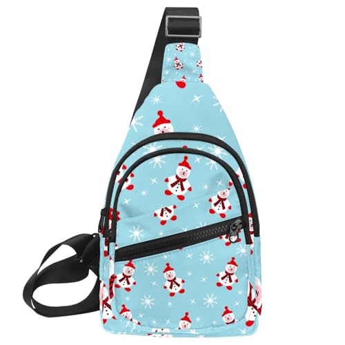 Sac à bandoulière ours de Noël bleu | Cadeau femme imperméable