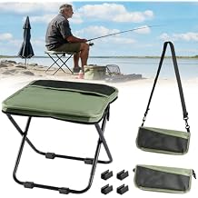 Abnaok 2026 Upgraded Portable Ultralight Collapsible Stool,Camping Chair Max 270lbs,Handbag Style Pocket Foldable Stool for Camping Travel Fishing Hiking and Outdoor Activities