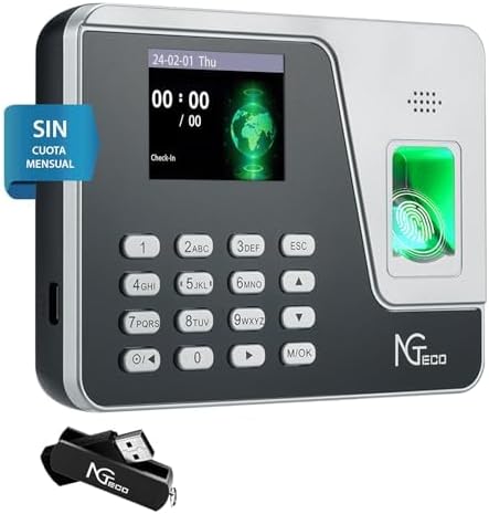 NGTeco AS10 Ujjlenyomat-olvasós Jelenlét Nyilvántartó Rendszer - Internet Nélküli Működés, Automatikus Számítás, Excel Exportálás, Beépített