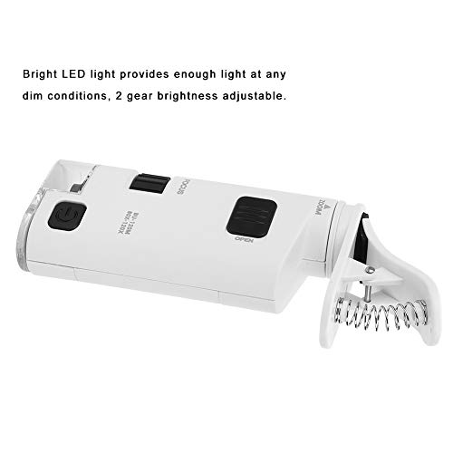 Image of 80-120X LED Cell Phone Microscope, Portable Microscope Mini Mobile Phone Lens Magnifier with Magnifying Clamp for Industrial Jewelry and Circuit Board Applications