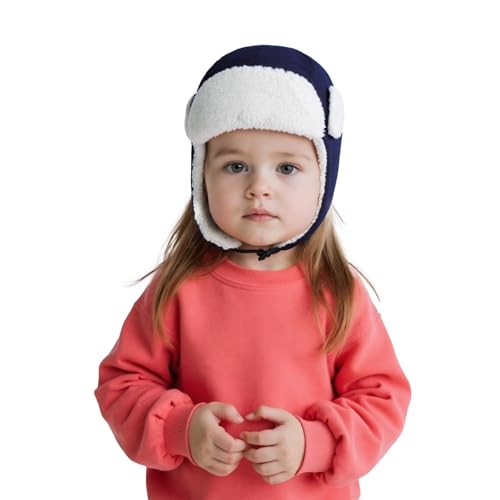 Christmas Trapper Hat with Ear Flaps for Toddlers Kids Warm Fleece Lined Winter Aviator Pilot Hat for Boys Girls 2-4T2
