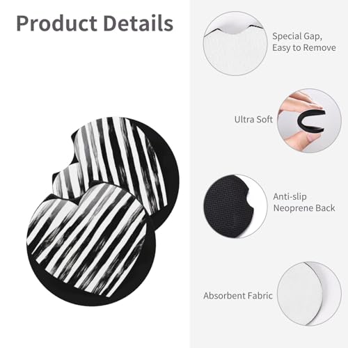 Portavasos para auto 2 piezas negro y blanco miniatura 3
