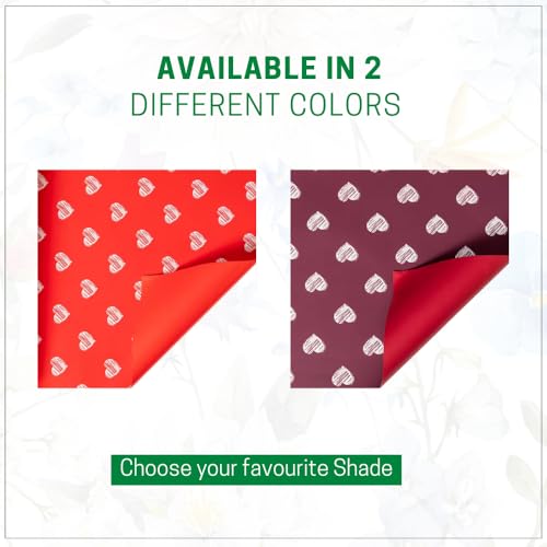 Image of Oasis - 20 Sheets Korean Style Waterproof Premium Bouquet Wrapping Sheet (58cm x 58cm, 60 Microns) | Sketch Heart Valentine Design, Giftwrap for Flowers & DIY Gift Wrapping Paper (Red)