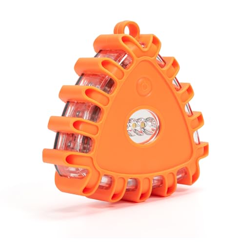 Rundumleuchte Led, Warnleuchte Mit 9 Flash-Modi, Batteriebetrieben Warnlicht mit Magnet und Haken, Dreieck LED Warnleuchte Geeignet für Verschiedene Notfallsituationen bei Outdoor-Anlässe