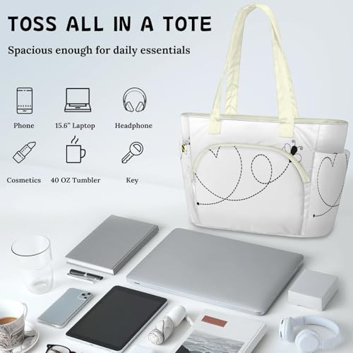 Sac à main abeille pour femme, le cabas matelassé idéal pour le travail et le sport