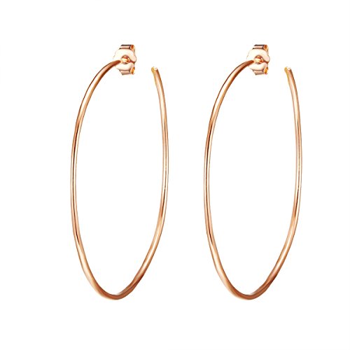 Glanzstücke München Damen-Ohrcreolen Sterling Silber rosévergoldet - Creole 50 mm rose-gold Ohr-Schmuck Rose-Ohrringe Cover