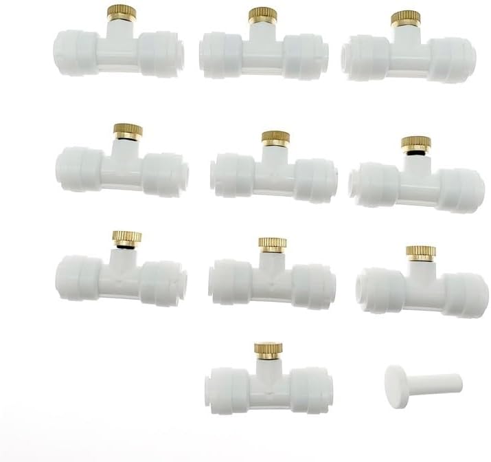 10Pcs/lot Misting Fog Nozzles with Quick Access Tee Connector Garden Landscaping Irrigation Sprayers(10pcs 0.4mm White)