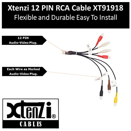 Xtenzi RCA Cord Assembly Harness Car Audio Video Compatible with Pioneer AVH240EX, AVH241EX, DMH130BT, DMH240EX, DMH241EX, DMH340EX, DMH341EX, DMH342EX - Thumbnail 3