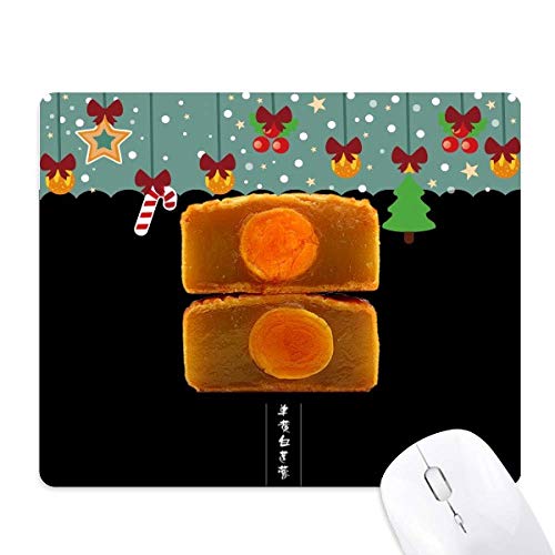 Tapis de souris en caoutchouc Lotus Moon Cake pour bureau