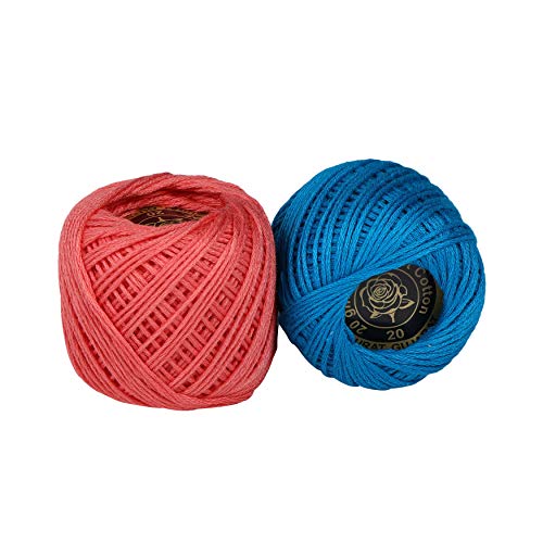 Crochet Thread Set Of 10 Ball Crochet Cotton Thread Yarn For Knitting And Craft Making. Size 20 Gram 55 To 60 Mtr Approx (Multicolor 1), 230 Gram