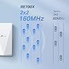 TP-Link Répéteur WiFi 6 RE700X, Amplificateur WiFi AX3000 Mbps, Port Ethernet Gigabit, Couvre jusqu'à 150 m², Repeteur WiFi Puissant, Compatible avec Les Box Internet, Profitez sans Changer Votre Box