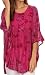 Sakkas Cleeo Long Wide Tie Dye Lace Embroidered Sequin Poncho Blouse Top Cover Up