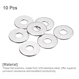 uxcell 10Pcs M8 Flat Washer, 316 Stainless Steel 8.4mm ID x 24mm OD x 2mm Thick for Bolt Screw, Factories Repair, Kitchens, Shops, and Outdoor Construction, Silver - Image 3
