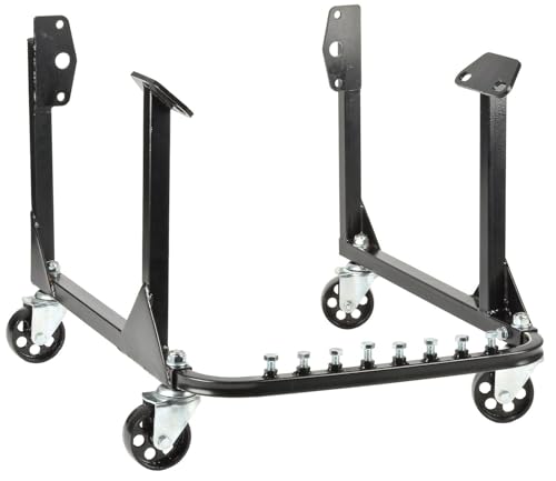 JEGS Rolling Engine Cradle | Chevy Small Block and Big Block | Steel Construction | Black Powder Coat | 3� Heavy Duty Steel Wheels | 750 LBS Capacity | Storage Hardware Included | Easy Assembly