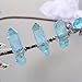 Bubbmi Blue Crystal Fashion Headband with Pendant, Fairy Elf Renaissance Fest Hair Band, Party Cosplay Headwear for Women Ladies