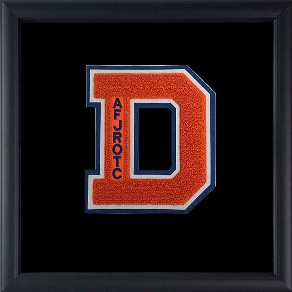 GraduationSource15.8 x 15.8 Varisty Letter Frame - Elegant Display for Varsity Letter, Accessories - Wood, Black Matting, Size 15.8 x 15.8