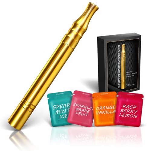 Smoking Cessation Treatments - Quit Bad Habit Air Device 12pcs Natural Flavor Refills Air Stick, Upgraded Version Smokeless Inhaler, Hand to Mouth Habit Support with Natural Scents