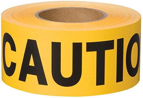 Shurtape BT 100 Non-Adhesive Barricade Tape- Yellow Caution - 3" x 300' (184031)