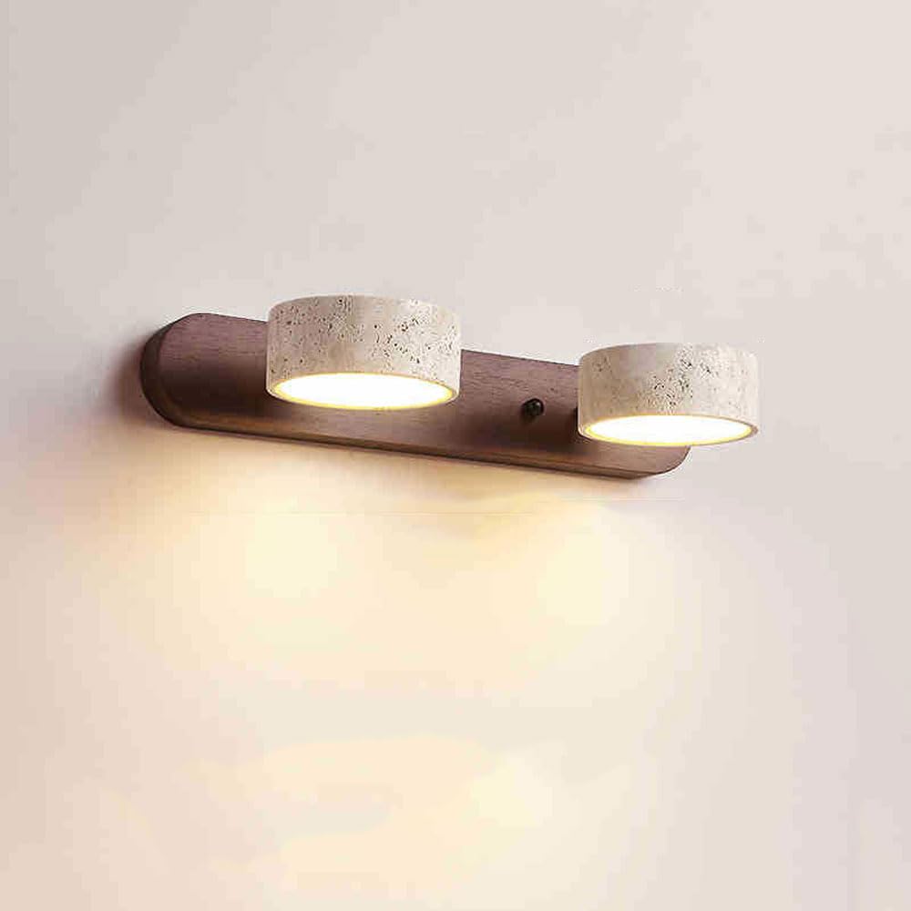 SXSCARKX Modern Wall Light Fixtures Travertine Sconces Bedside Lamp Rotatable Wabi Sabi Bathroom Vanity Over Mirror Japanese Natural Stone Mounted For Living Room Hallways