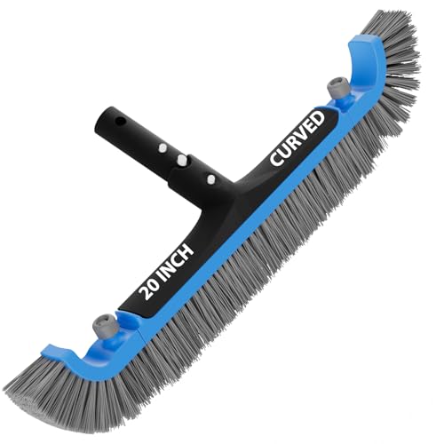 TidyMister Pool Brush 20’’ Heavy Duty Detachable Corner Brush Head for above Ground Pools Inground Pools, Swimming Pool Scrub Brush Safe to Vinyl Liner (Pole Not Included)