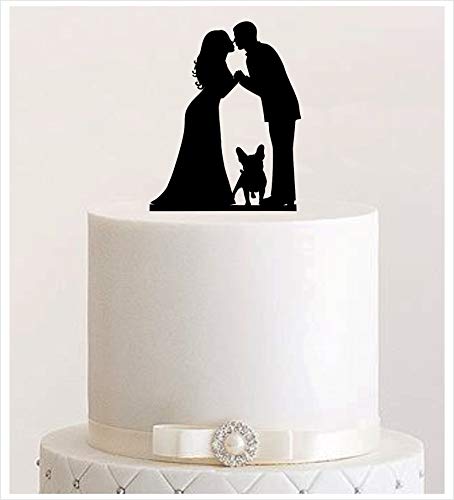 Cake Topper Paar mit Hund, Tortenstecker, Tortenfigur Acryl, Tortenständer Etagere Hochzeit...
