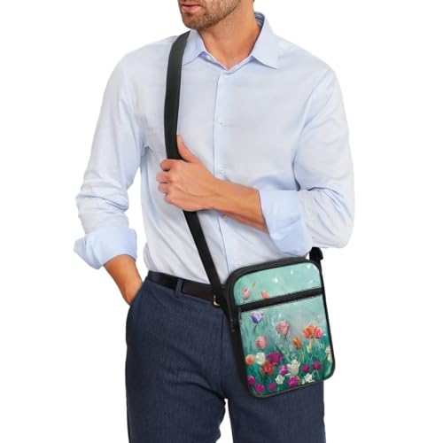 Suobstales Messenger Bag with Zipper Pocket Crossbody Shoulder Bags Travel Purse Casual Sling Pack Handbag for Work Business3