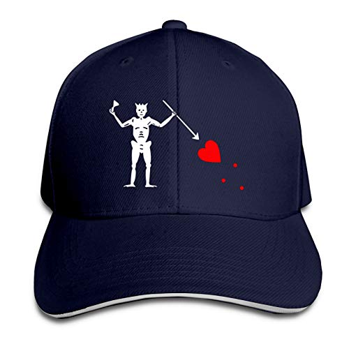 Blackbeard Skull Pirate Flag Baseball Cap Vintage Washed Funny Hat for Kid Black