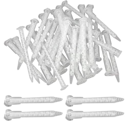 50Pcs Epoxy Mixing Nozzle Static Epoxy Mixer Nozzle Tubes Mixing Tip for 50ml Adhesive Applicator Cartridges, | Wood Glue Applicator