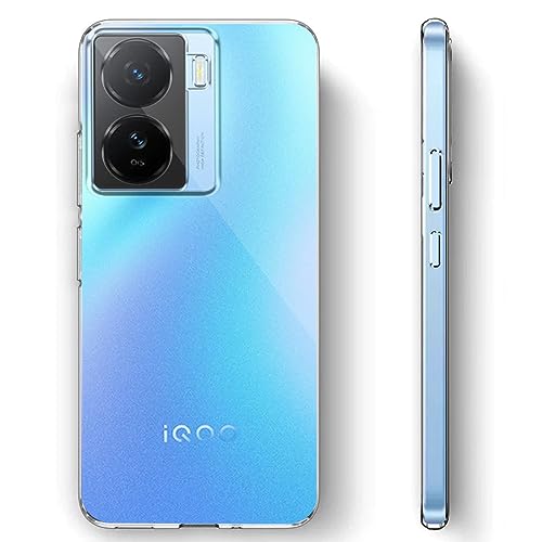 Image of Fashionury Crystal Clear Case for iQOO Z7 5G / Z7s 5G | Yellowing Resistance | Transparent TPU Silicone | Raised Camera Lips | Slim Transparent Cover