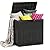 ZYJOYY 33 Gallon Resin Deck Box, Weatherproof Outdoor Storage Box for Patio, Garden, Pool, and Yard, Lockable Waterproof Bin for Tools, Cushions, Towels, and Accessories, Black