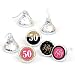 Chic 50th Birthday - Pink, Black and Gold - Round Candy Sticker Favors - Labels Fit Hershey's Kisses (1 sheet of 108)