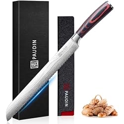 PAUDIN Bread Knife, 10 inch Serrated Knife, German Stainless Steel Bread Knife for Homemade Bread, Razor Sharp Edge for Efficient Slicing Sourdough Bread, Bagels, Cake