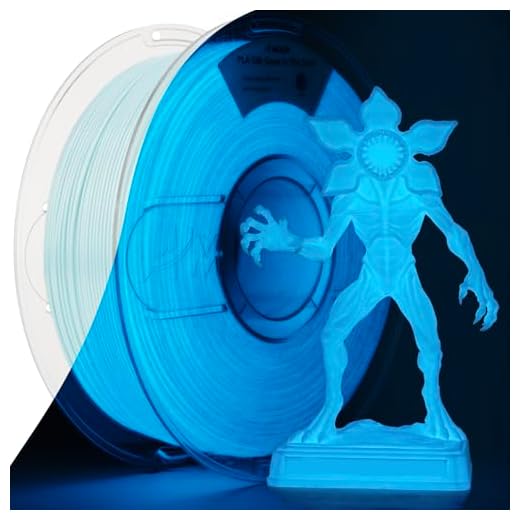 Amolen Glow in the Dark Filament Pla, Silk & Glow Blue 3D Printer Filament 1.75mm Blue, Best with UV Lamps, Dimensional Accuracy +/- 0.02 mm 1KG(2.2lb), Compatible with Most 3D Printers