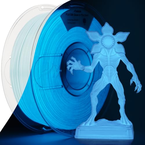 Image of Amolen Glow in the Dark Filament Pla, Silk & Glow Blue 3D Printer Filament 1.75mm Blue, Best with UV Lamps, Dimensional Accuracy + /- 0.02 mm 1KG(2.2lb), Compatible with Most 3D Printers