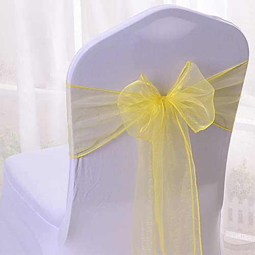 ERRVA 10/50 Stück Hochzeitsstuhl-Dekoration, Organza-Schärpen, Band, Knotenbänder, Stuhlschleifen für Hochzeit, Party, Bankett, Event-Dekoration, 50 Stück