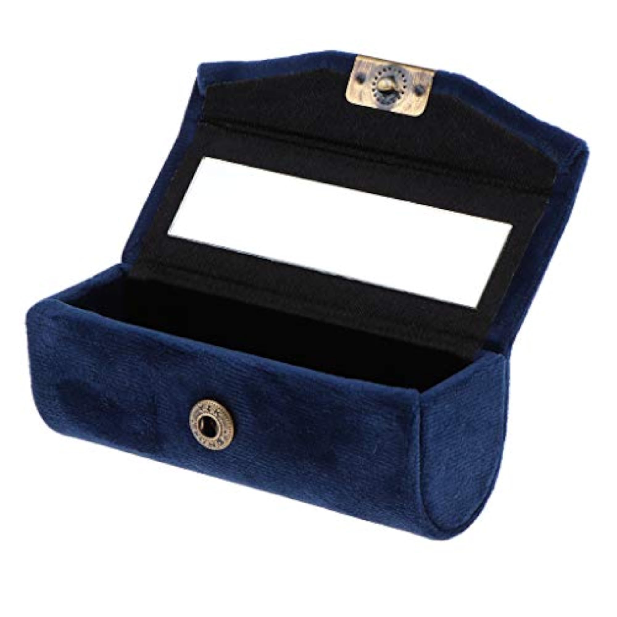 Lip Gloss Storage Case with Mirror, Dark Blue
