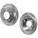 SureStop Brake Disc 2-Wheel Set Compatible with Jeep Patriot 2007-2017, Chrysler 200 2011-2014, Sebring 2007-2010, Compass Rear, Driver and Passenger Side, Cross-drilled and Slotted, Solid, 5 Lugs