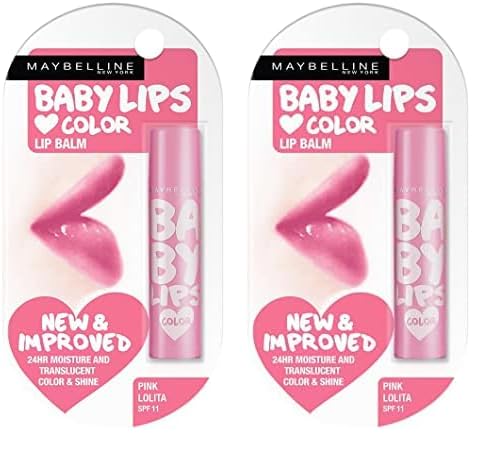 Image of Maybelline New York Baby Lips Loves Color Lip Balm Sun Protection with SPF 20, Long-Lasting Hydration Formula for 16 Hours, Lip Balm Features Unique Lip Renew Formula - Pink Lolita|4gm (Pack of 2)