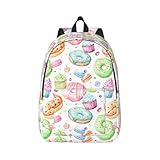 Mochila ligera con estampado de magdalenas, donas, magdalenas, azúcar, a la moda, vintage, para viajes, senderismo, aventuras al aire libre, Negro, M