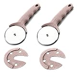 2Pcs Pizza Cutter Wheel, Stainless Steel Pizza Cutter with Non Slip Handle, Pizza Cutter with Cover...