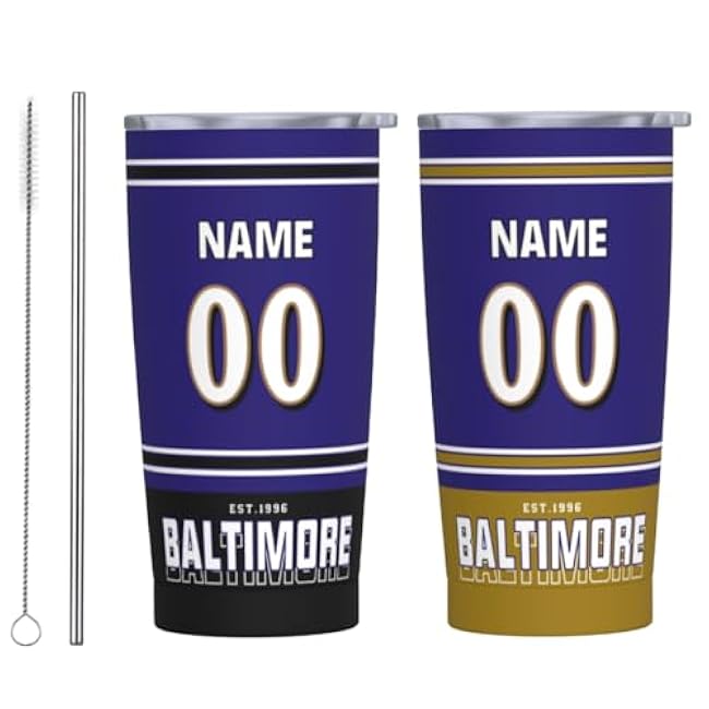 Green Bay Customize 20oz stainless steel Cup and Straw, Gifts for Men Women, Stainless Steel Vacuum Insulated Flip Straw Spill Proof Travel Mug Cup