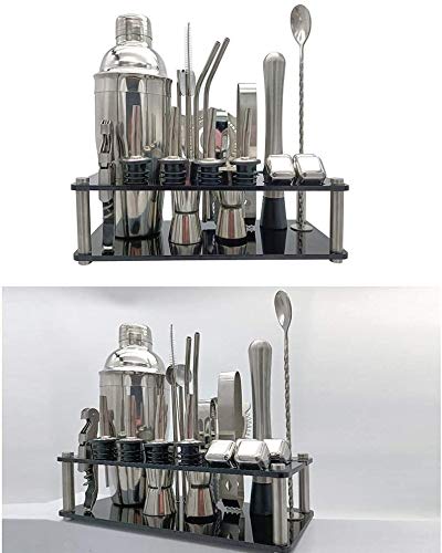 Kit de bartender 23 piezas con coctelera de acero inoxidable miniatura 7